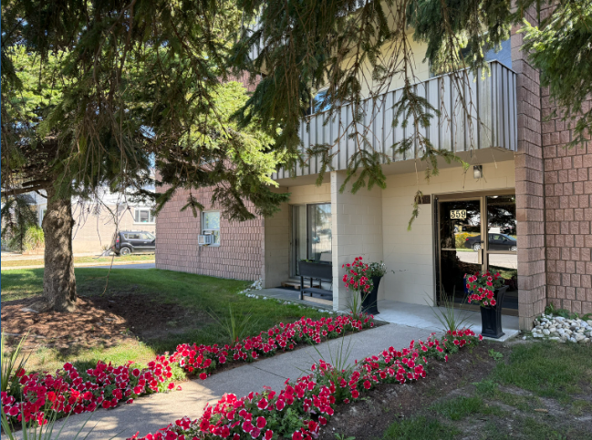 Apartment building exterior in Stratford, Ontario
